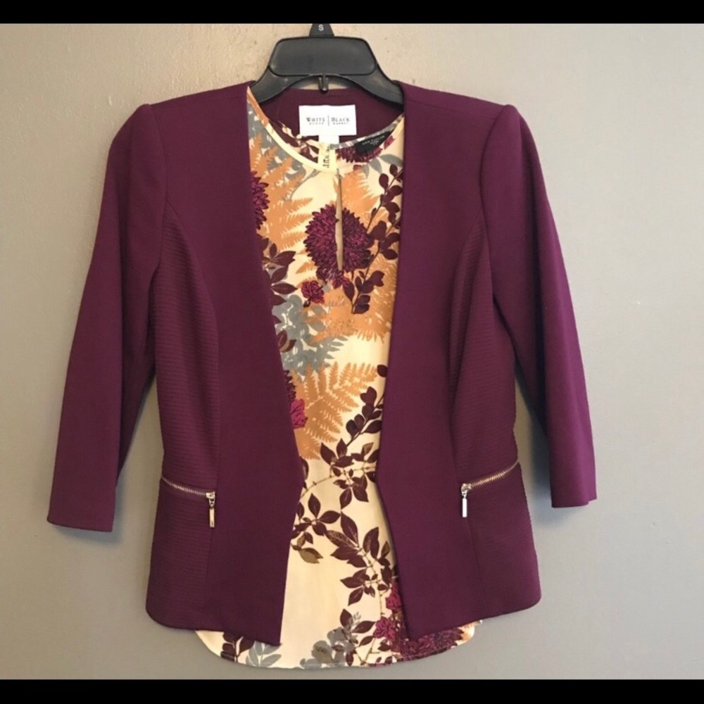 WHBT Maroon Blazer with Gold Pocket Zippers